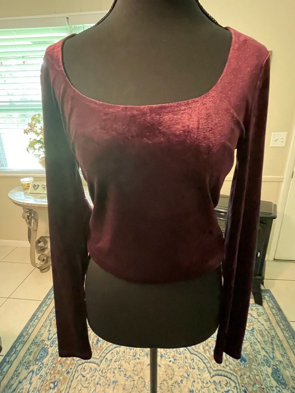 Women’s/Juniors ASTR Purple Long Sleeve Velvet Shirt Size Small